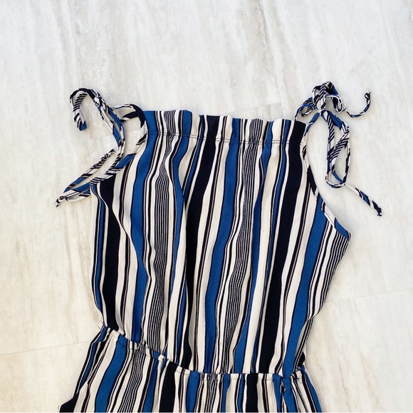 Green Envelope LA Striped Romper Jumpsuit Size S Ruffled - Picture 3 of 5
